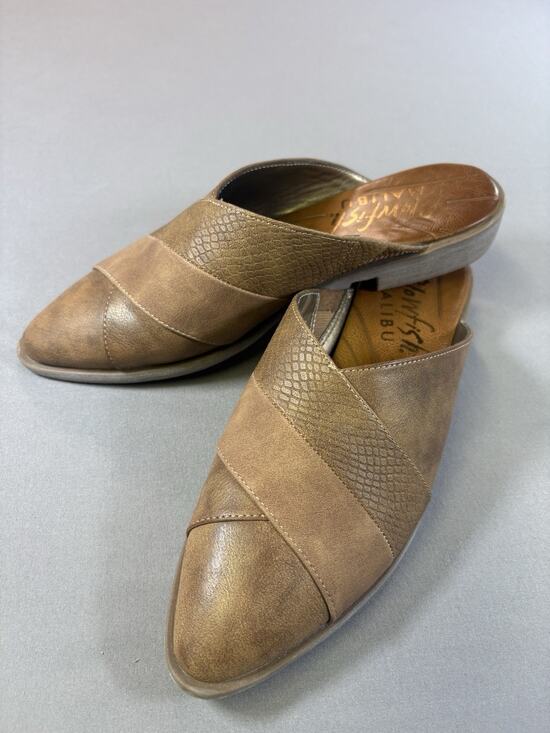 Blowfish Malibu Shoes - Blowfish Malibu Hazel Mule Shoes Womens Size 8 M Brown Textured Slip On Heeled